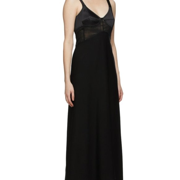 VICTORIA BECKHAM Black Insert Cami Midi Dress - Picture 2 of 4